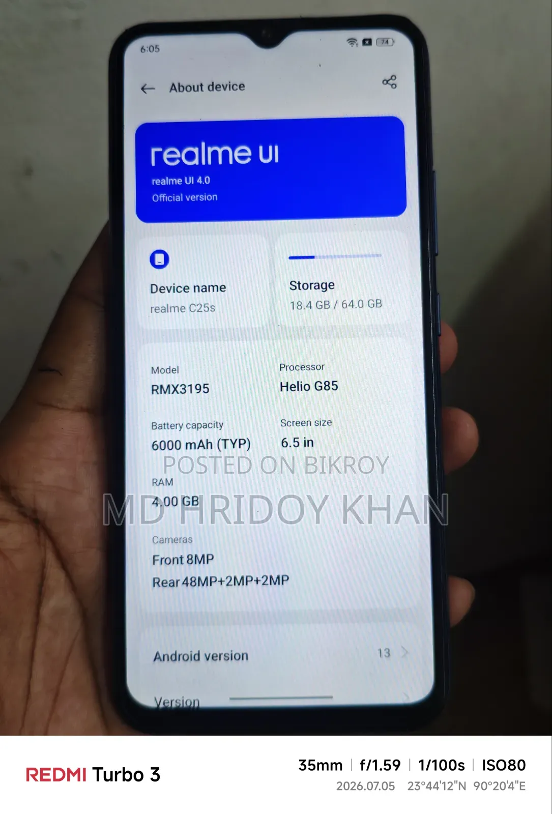 Realme C25s 64 GB Black