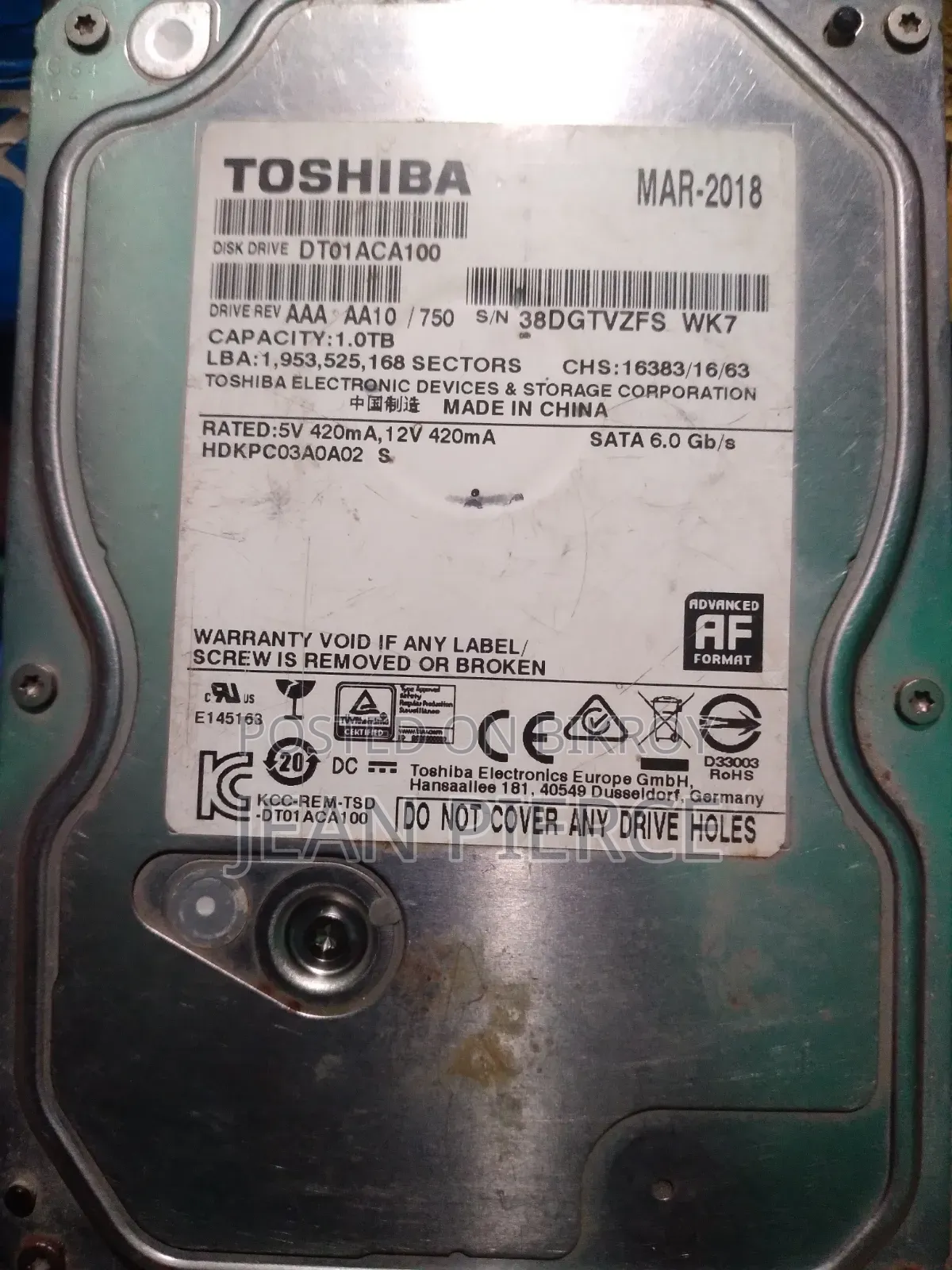 Toshiba 1TB Desktop Hard Disk