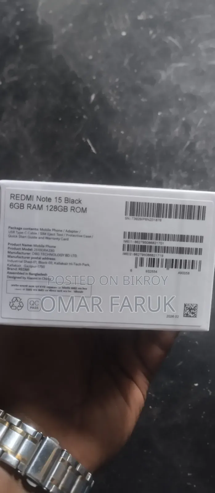 Xiaomi Redmi Note 15 128 GB Black