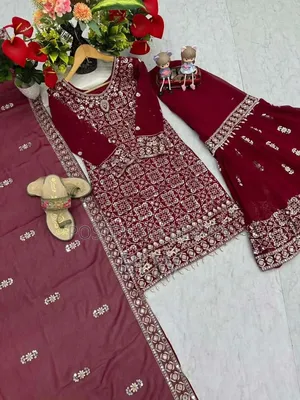 Pakistani Inspired Gharara Three-Piece Set Collection