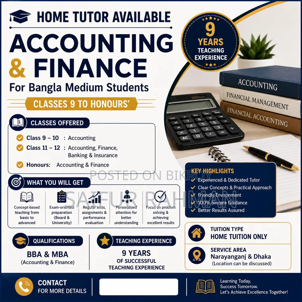 Experienced Home Tutor (Commerce)