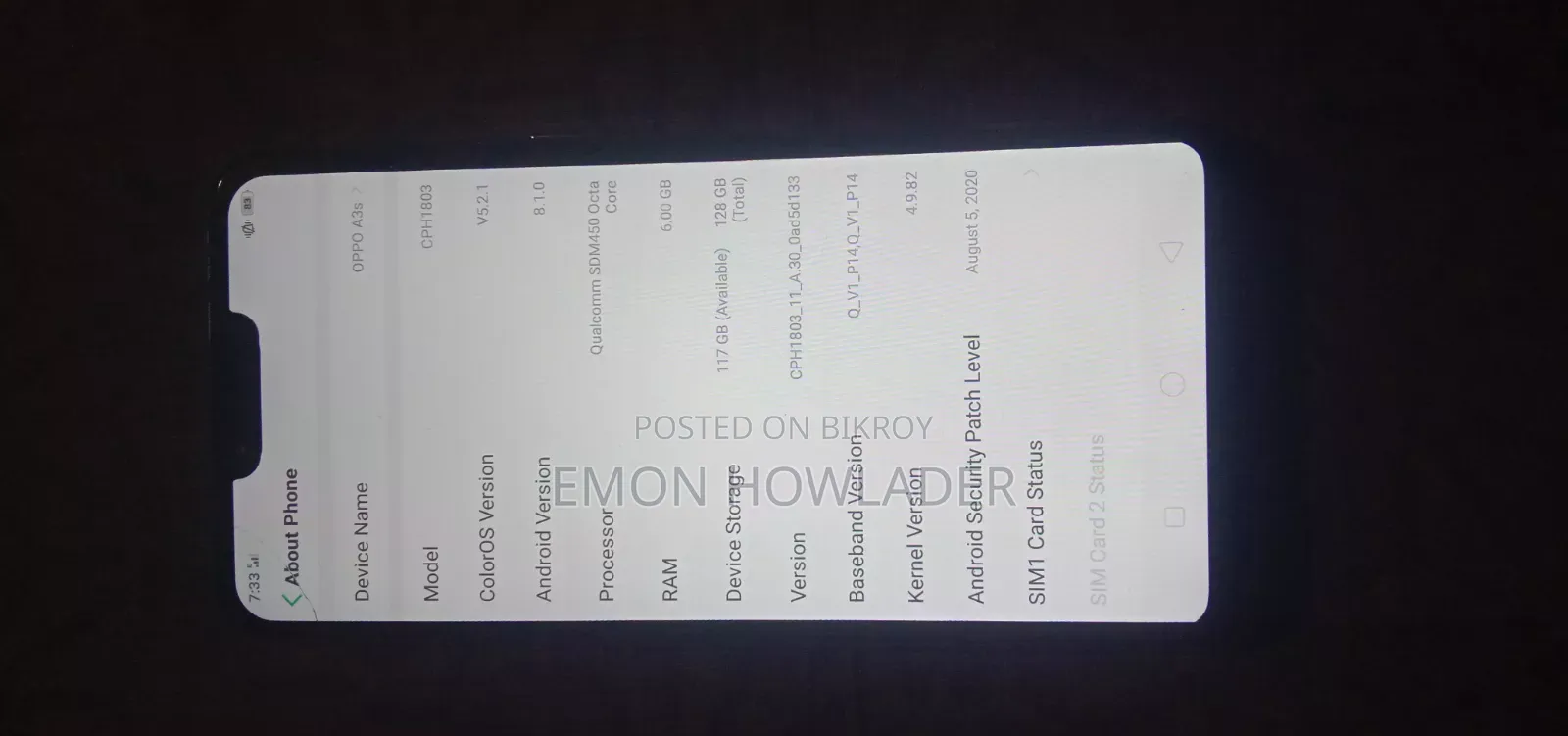 Oppo A3s 256 GB White