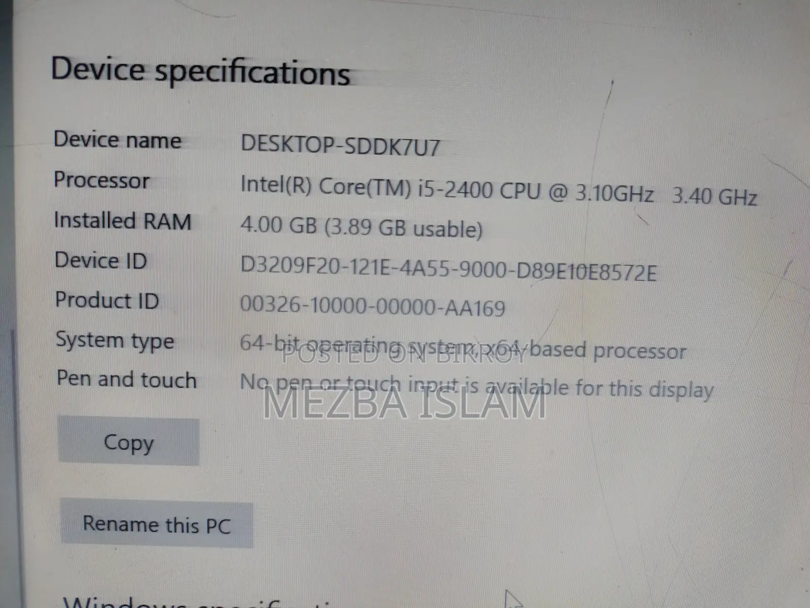 Desktop Computer Gigabyte 4GB Intel Core I5 SSD 256GB