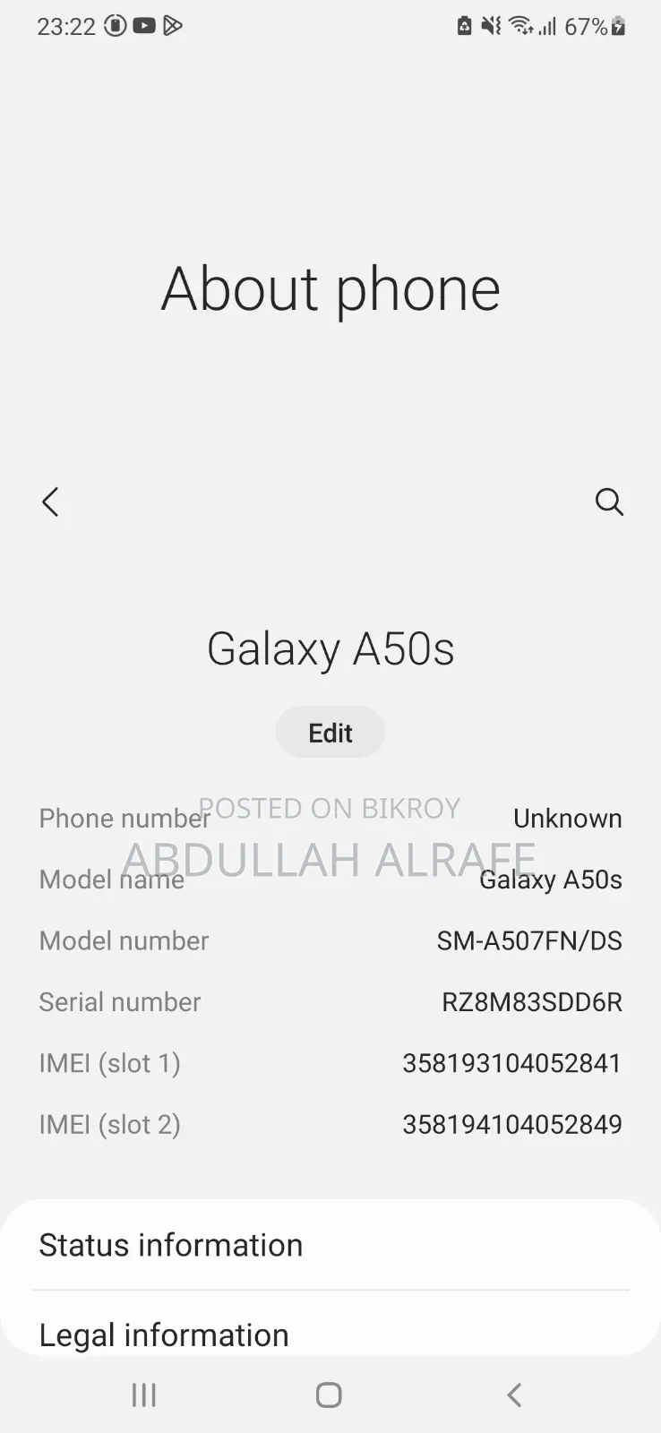Samsung Galaxy A Blue