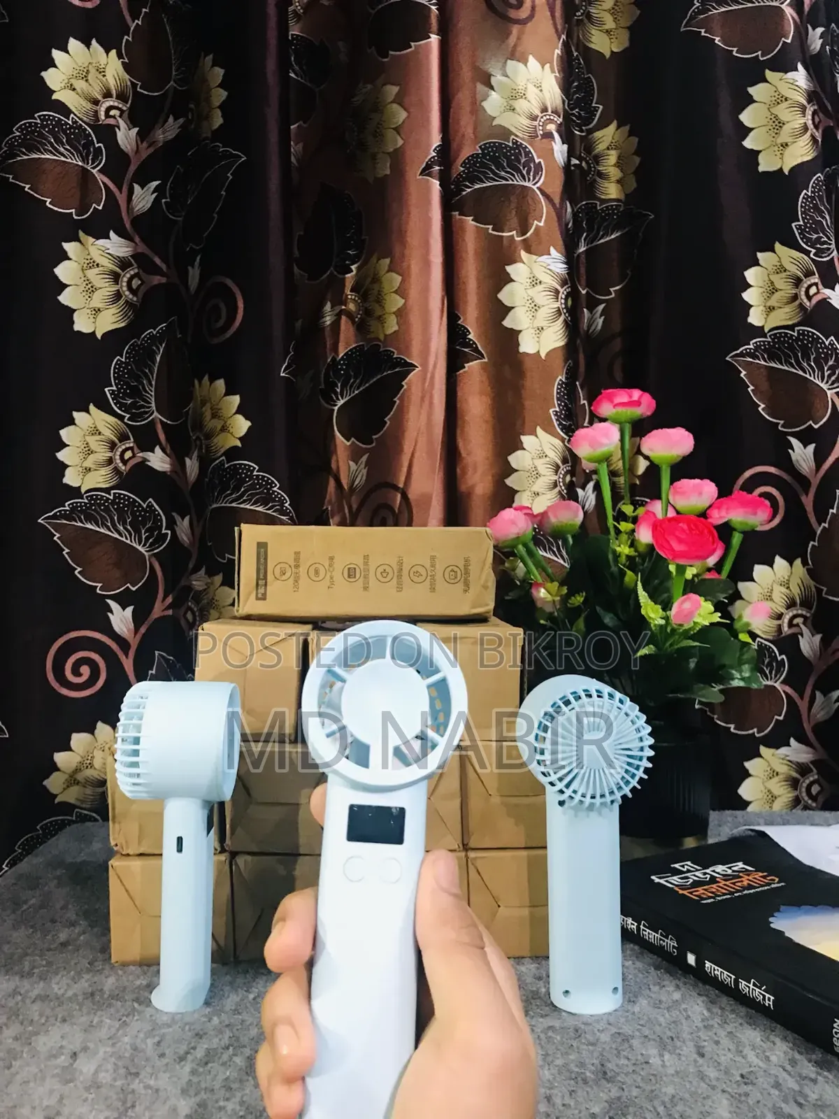 Powerful rechargeable handheld fan for only 550 Taka!