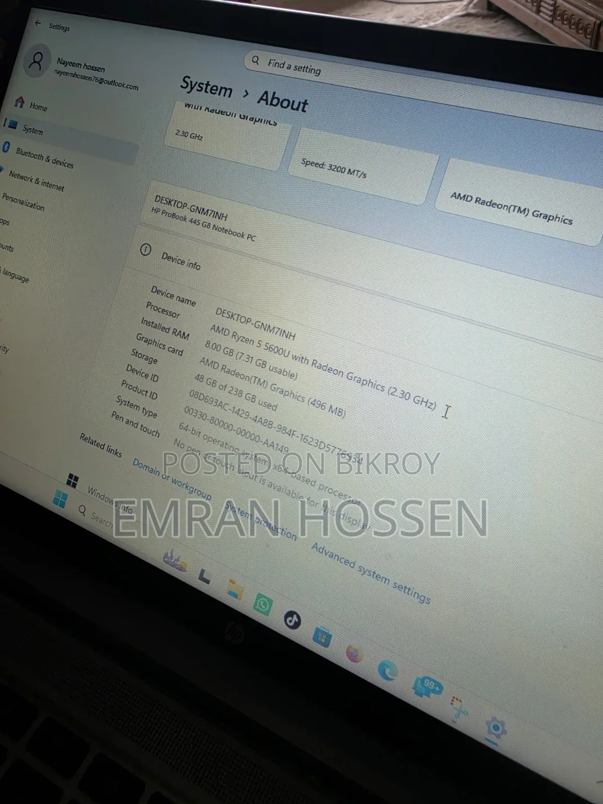 New HP 8 GB Gray