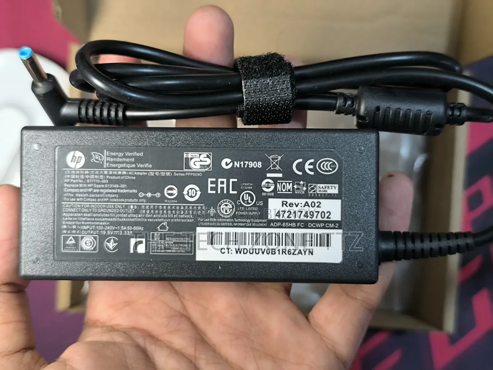 Hp Blue Pin 65w Laptop Charger Adapter for Elitebook/ Probook/ Chrome