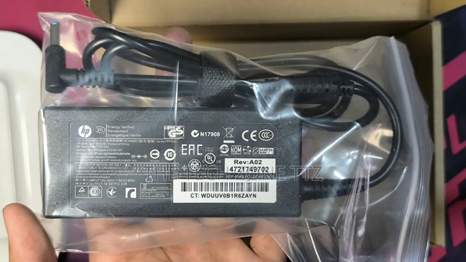 Hp Blue Pin 65w Laptop Charger Adapter for Elitebook/ Probook/ Chrome