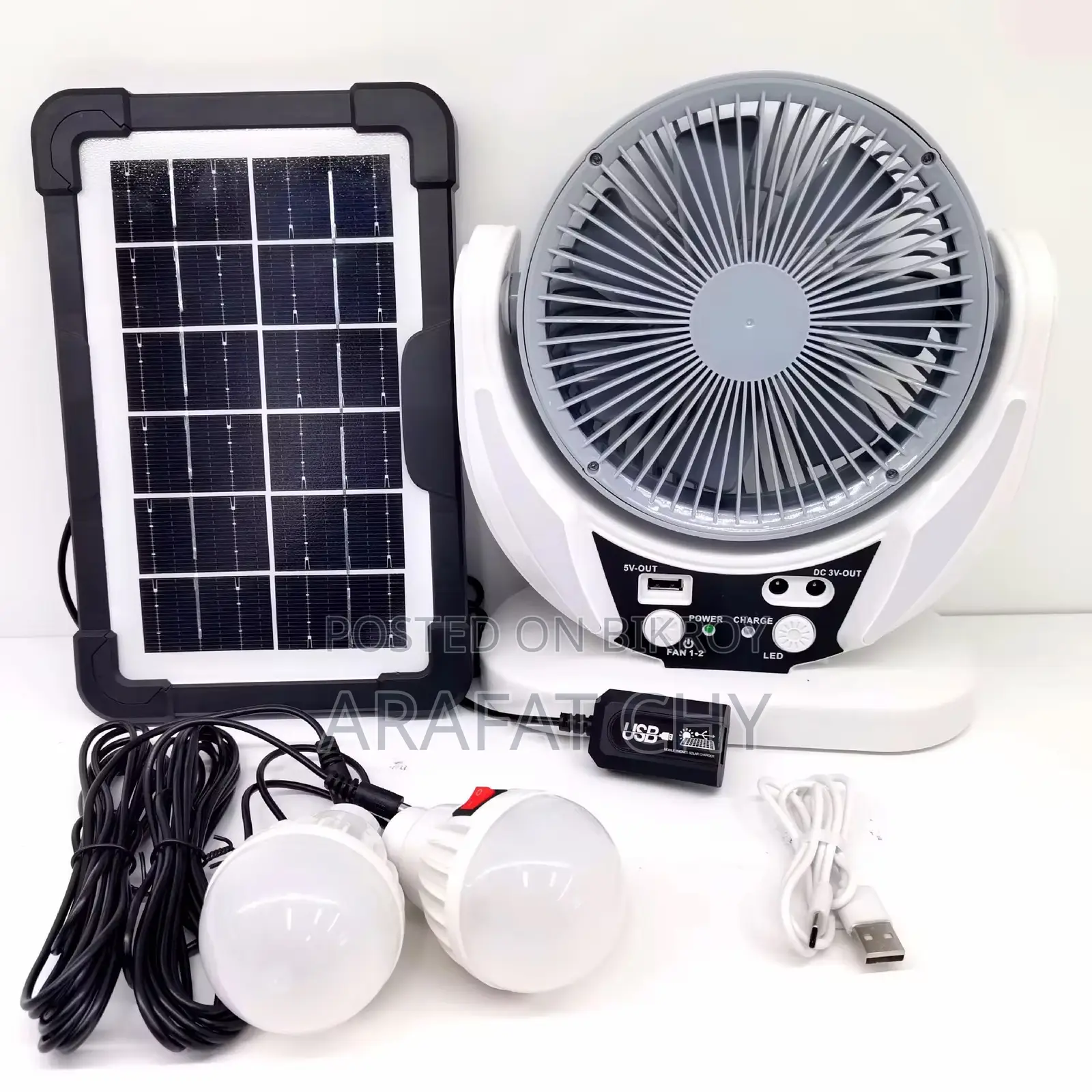 Solar Rechargeable Solar Powered Fan Cooling Air Fan