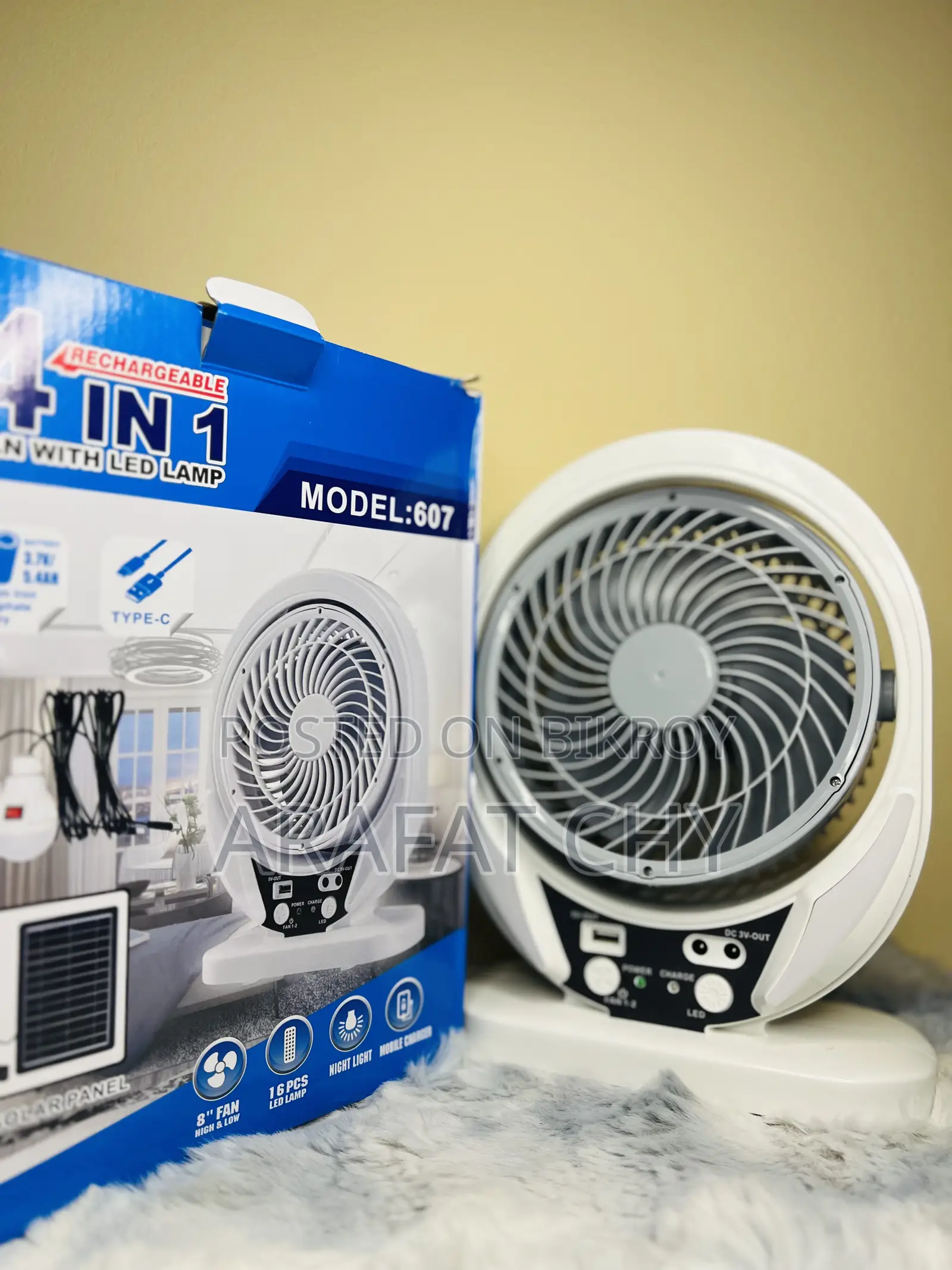 Solar Rechargeable Solar Powered Fan Cooling Air Fan