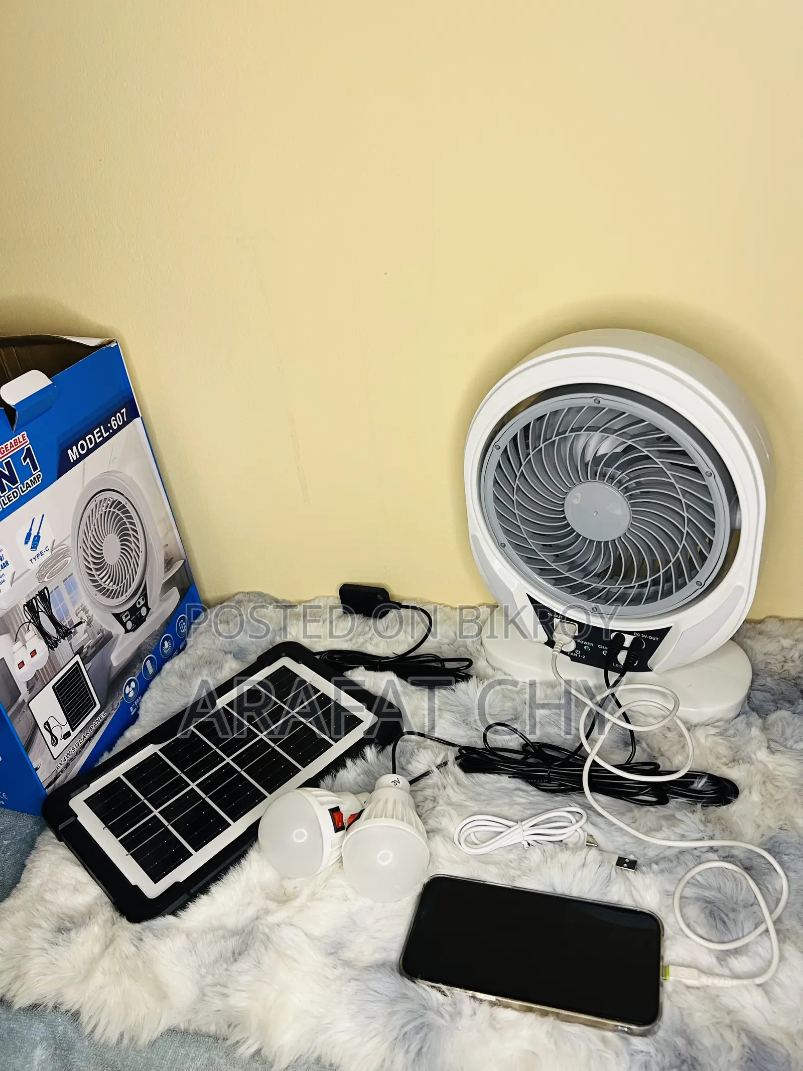 Solar Rechargeable Solar Powered Fan Cooling Air Fan