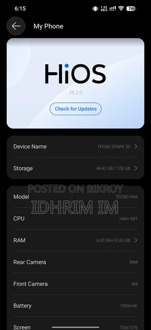 Tecno Spark 50 128 GB Blue