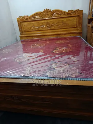 যশোর সেগুন কাঠের সেমি বক্স খাট ৬/৭