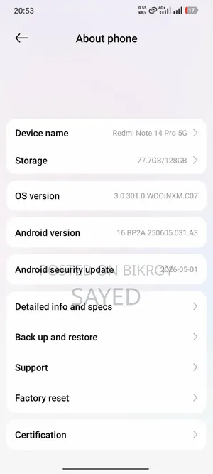 Xiaomi Redmi Note 14 Pro 5G 256 GB Black