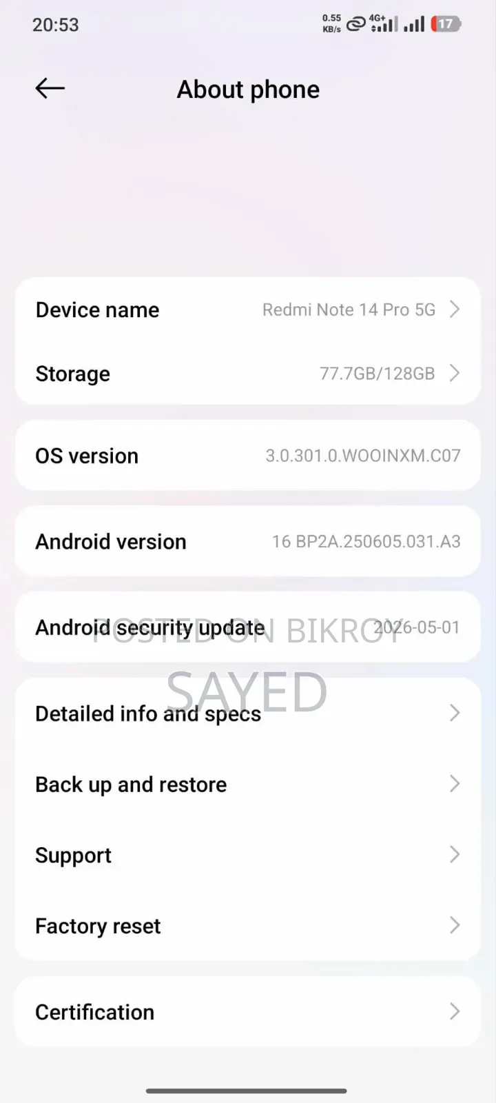 Xiaomi Redmi Note 14 Pro 5G 256 GB Black