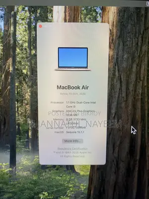 Laptop Apple MacBook Air 2020 8GB Intel Core i3 SSD 1TB