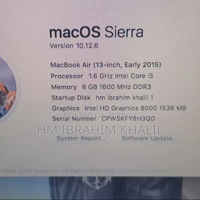 Laptop Apple MacBook 2015 8GB Intel Core i5 eMMC 500GB