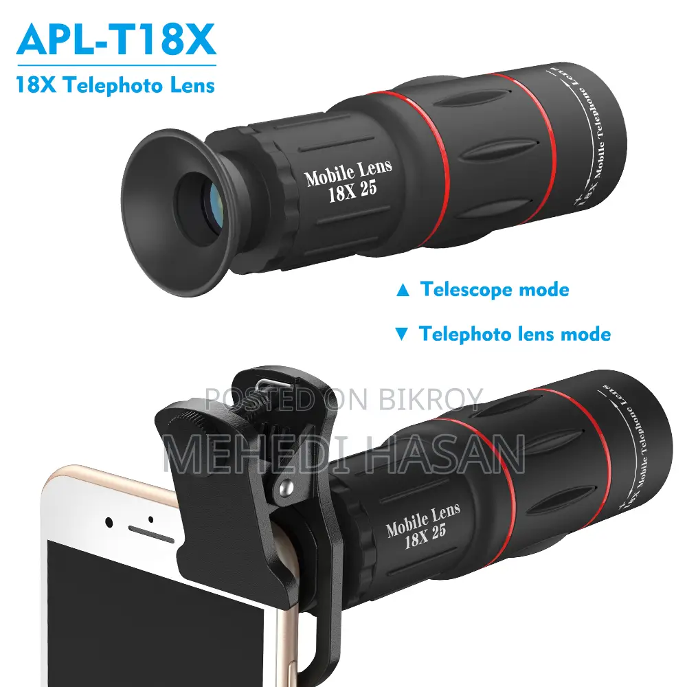 Apexel Universal 18x25 Monocular Zoom HD Optical Cell Phone Lens