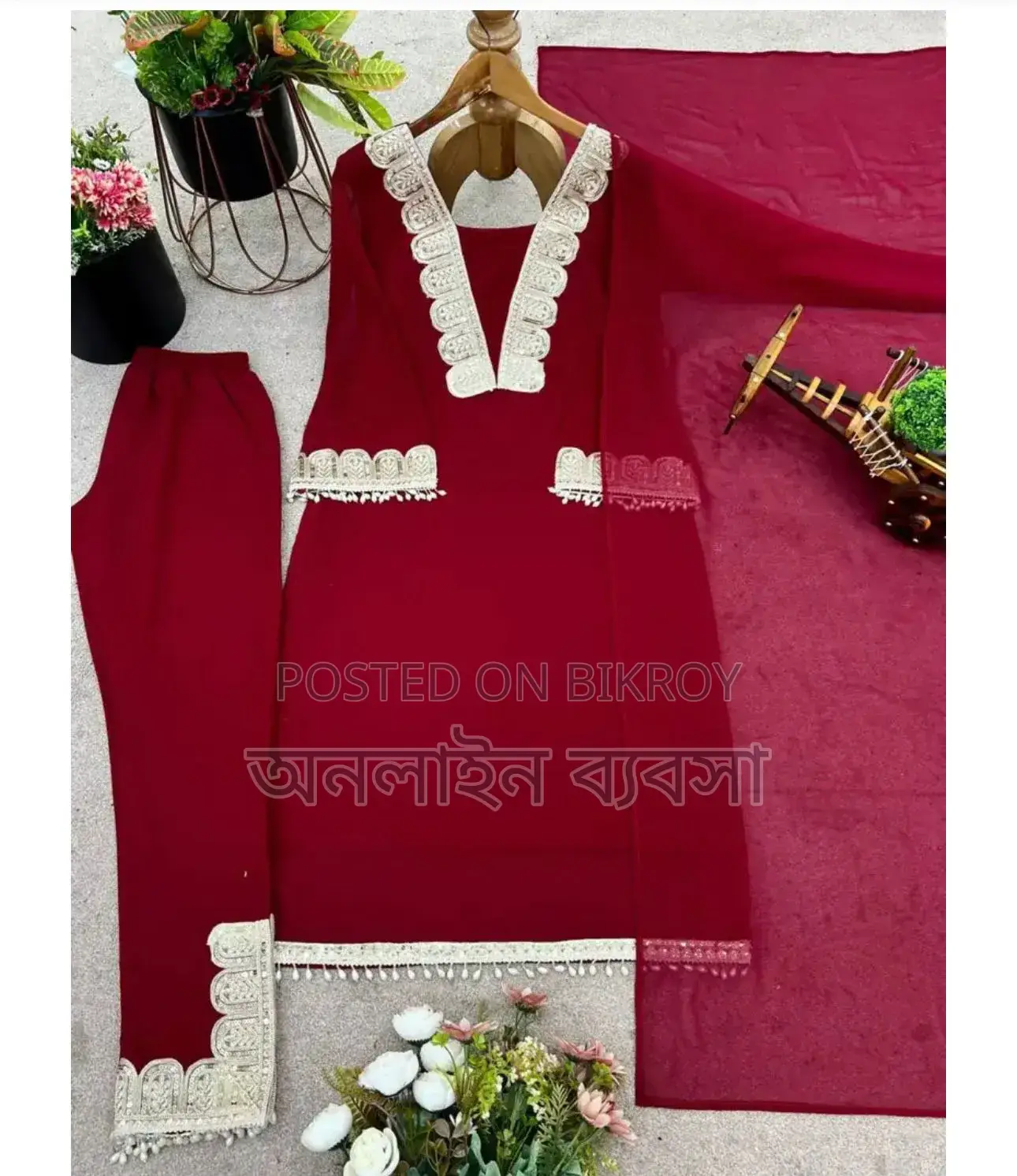 জর্জেট সিকুয়েন্স থ্রি পিস