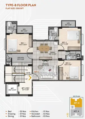 3bdrm Apartment in Golden Park, Mirpur for Sale
