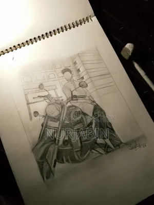 Portrait Sketch With Frame - Hand Drawn Artwork From Photo