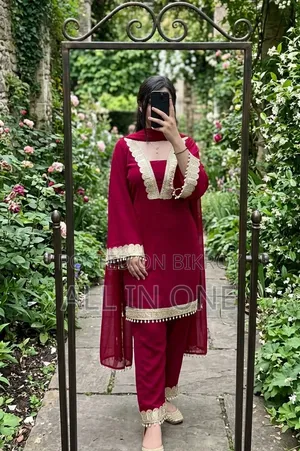 Georgette Sequence Three Piece টার্সেল ঝুল লাগানো