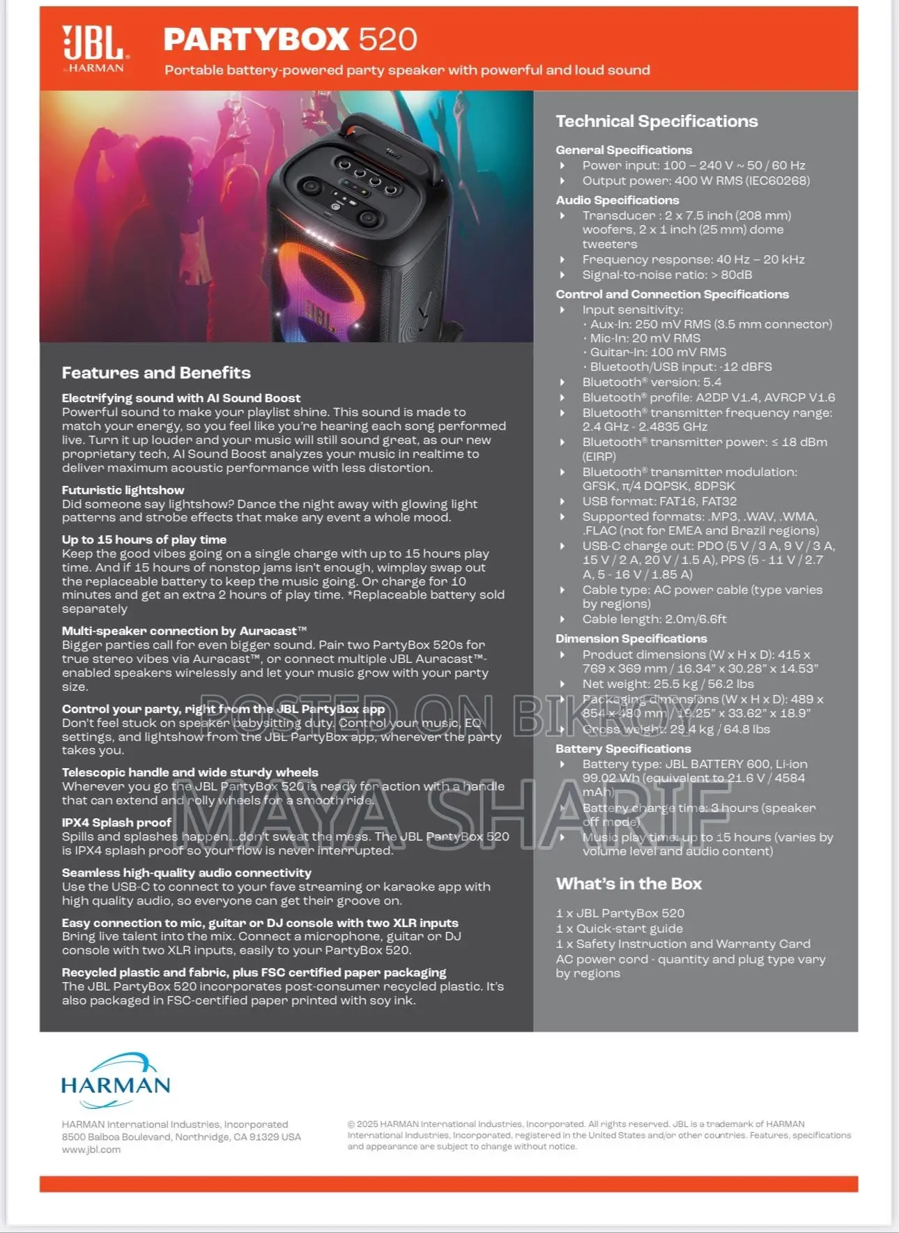 Jbl Partybox Club 520 For Sale