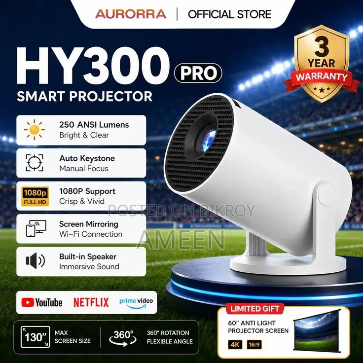 Hy300 Mini New Projector 4k UHD Support