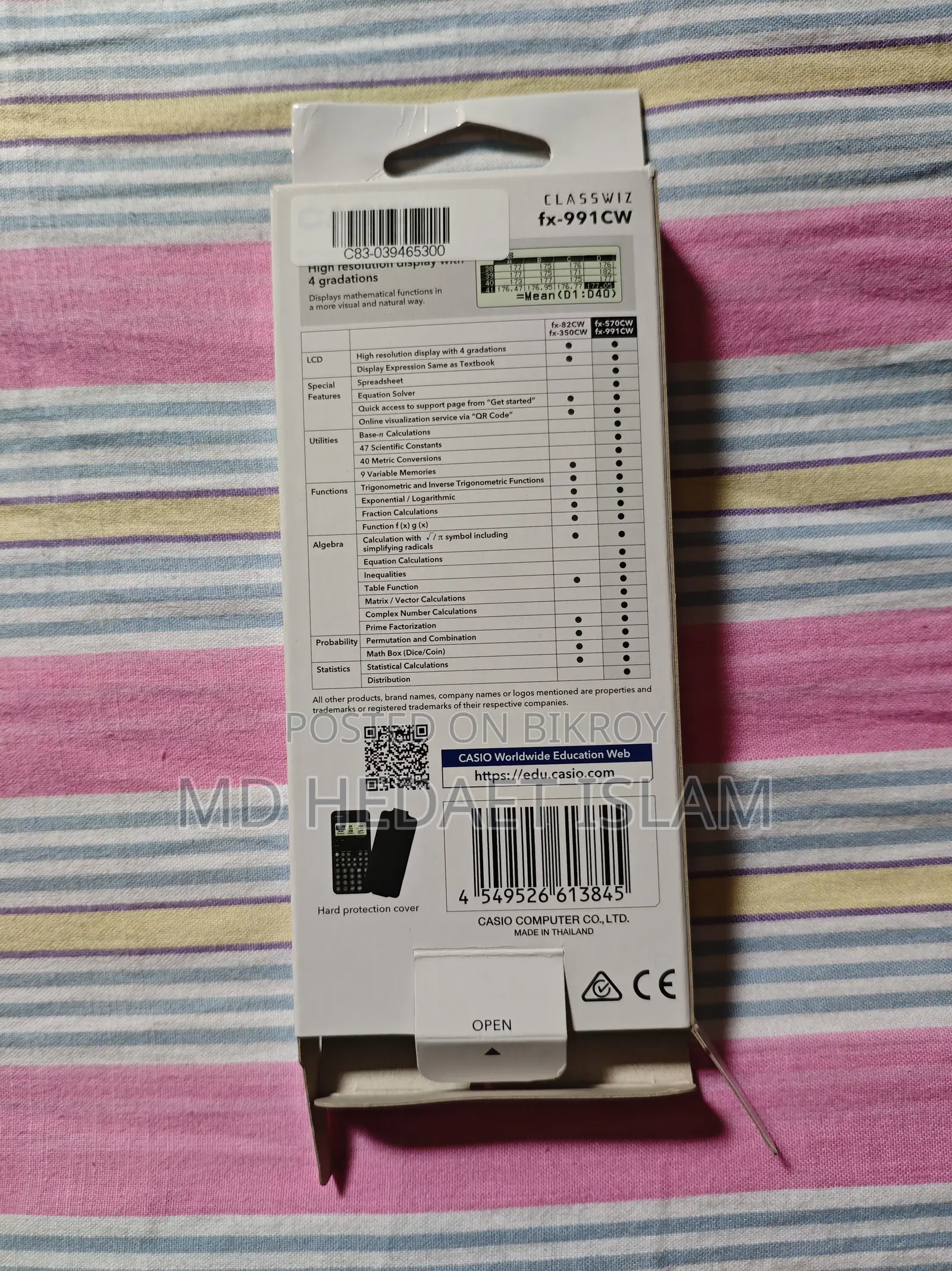 Casio Fx-991cw Scientific Calculator