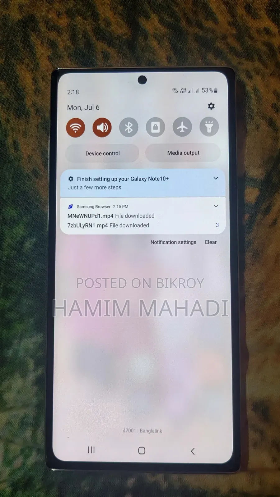 স্যামসাং গ্যালাক্সি নোট ১০ প্লাস ৫জি ২৫৬ জিবি সিলভার