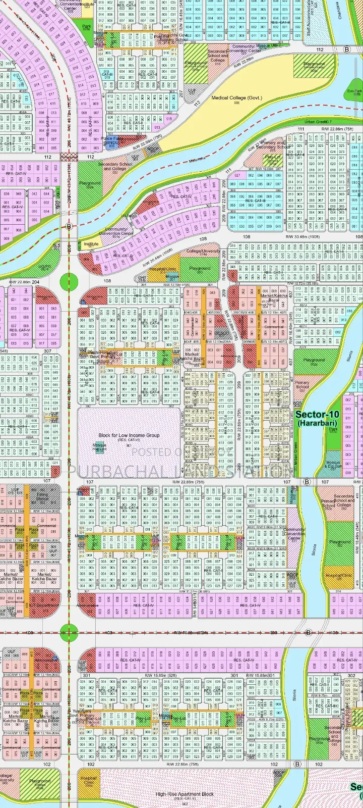 Sector: 10, Lake View 10 Katha Plot Urgent Sale In Purbachal.
