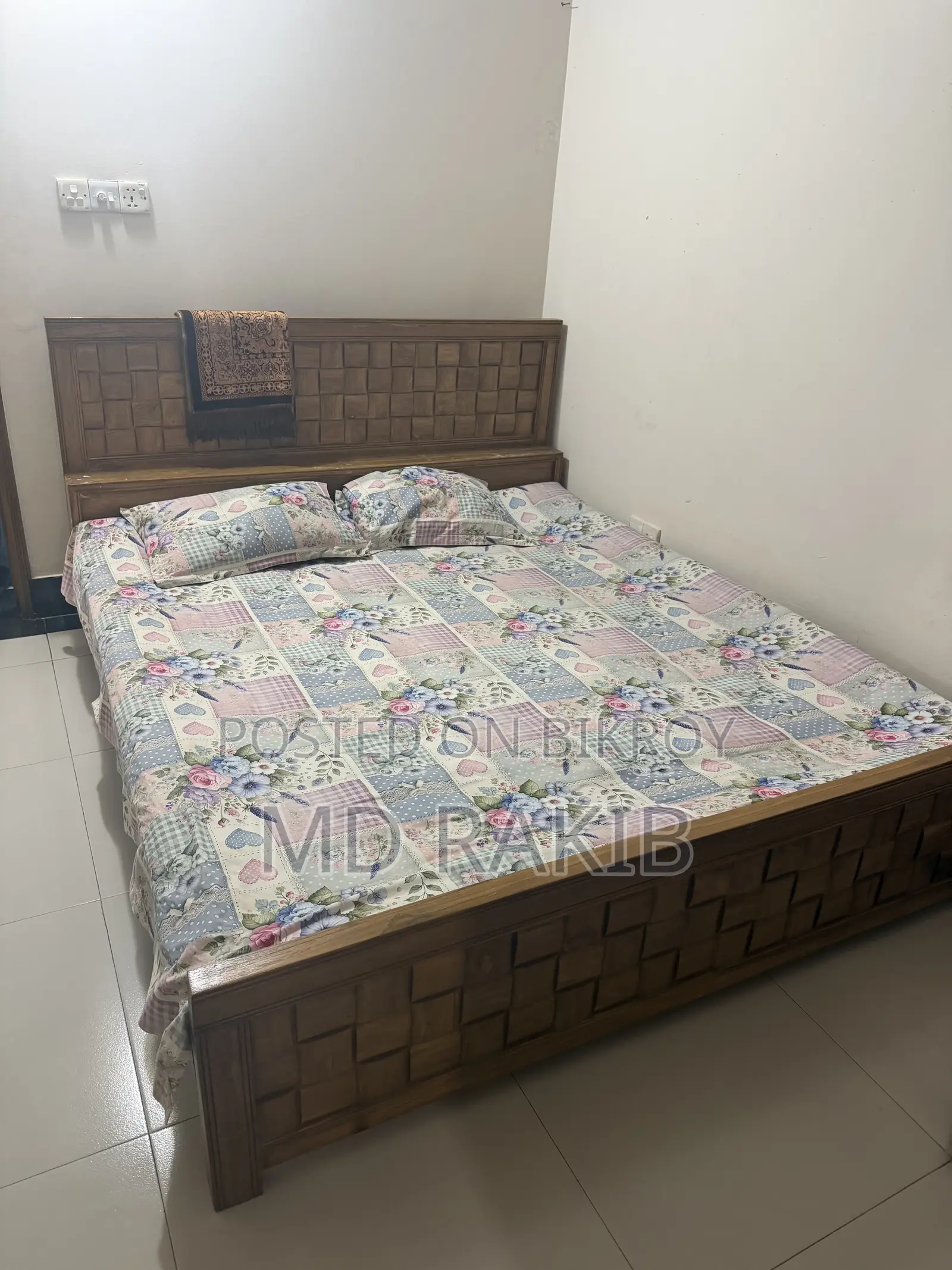 Teak wood bed for sale, king size