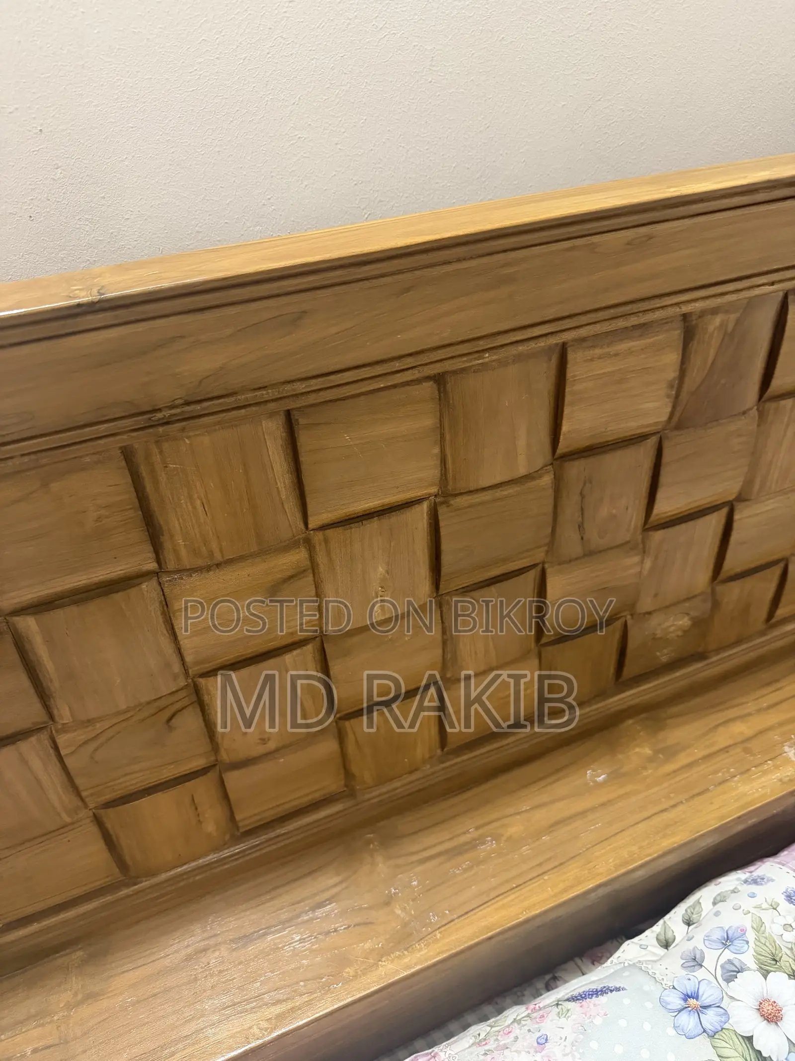 Teak wood bed for sale, king size