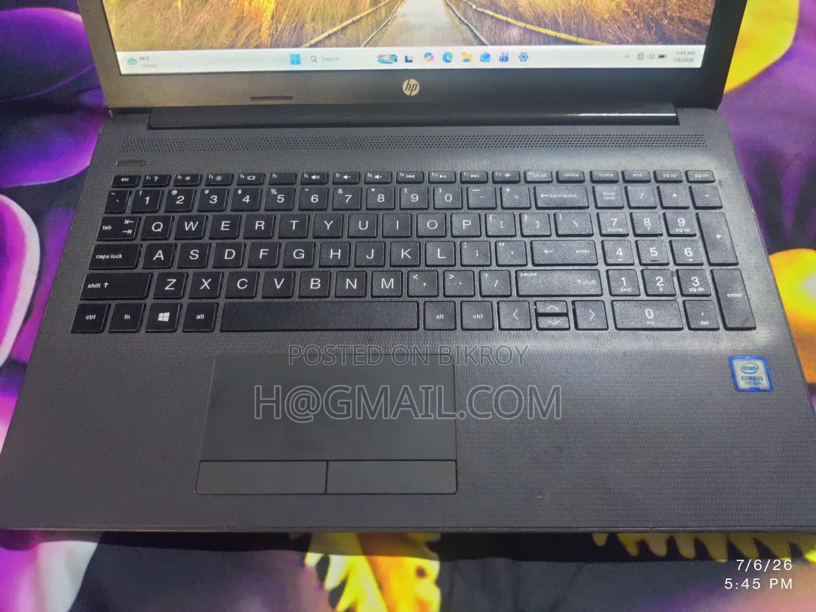 ল্যাপটপ HP 250 G7 4GB Intel Core I3 HDD+SSD 1T