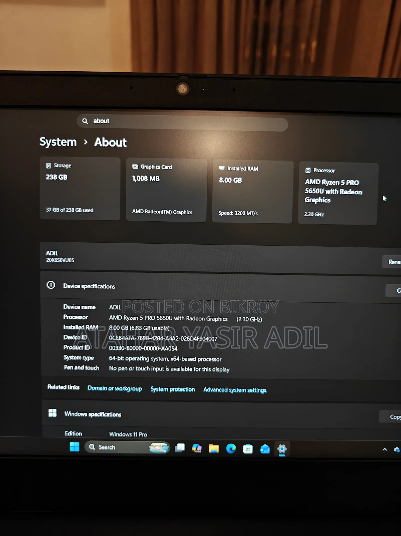 Laptop Lenovo ThinkPad L14 8GB AMD Ryzen 5 SSD 256GB