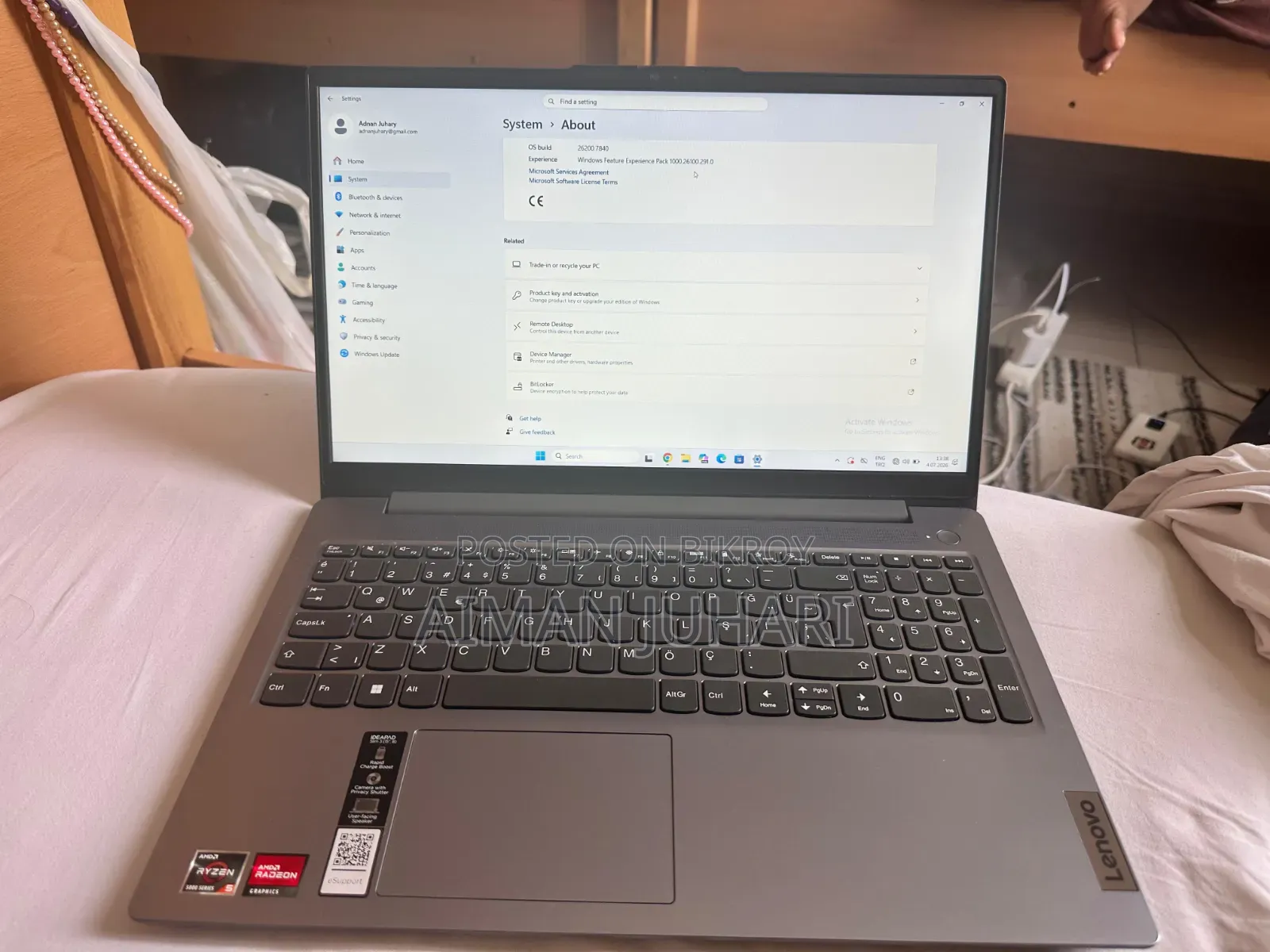 Laptop Lenovo Ideapad 3 8GB AMD Ryzen 5 SSD 512GB