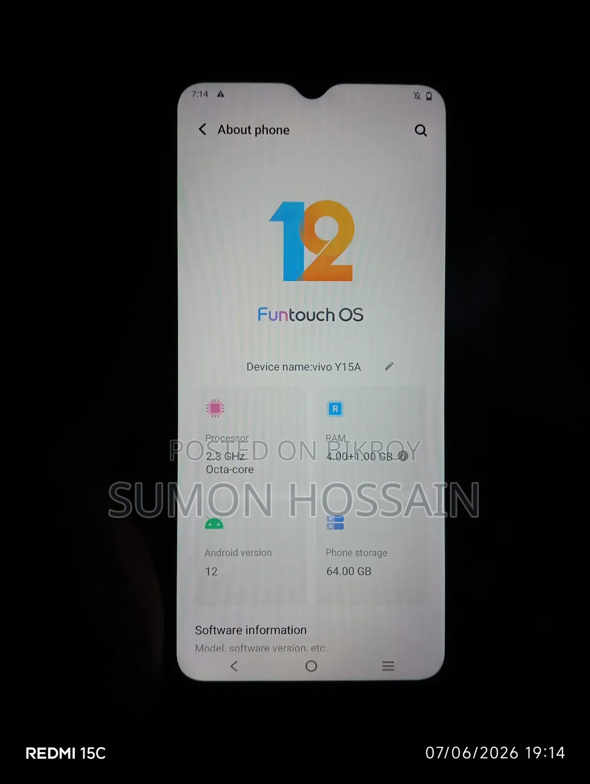 Vivo Y15 64 GB Blue
