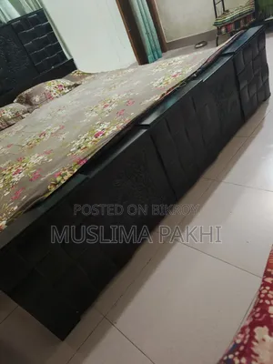 Semi-box bed made of Malaysian wood for sale