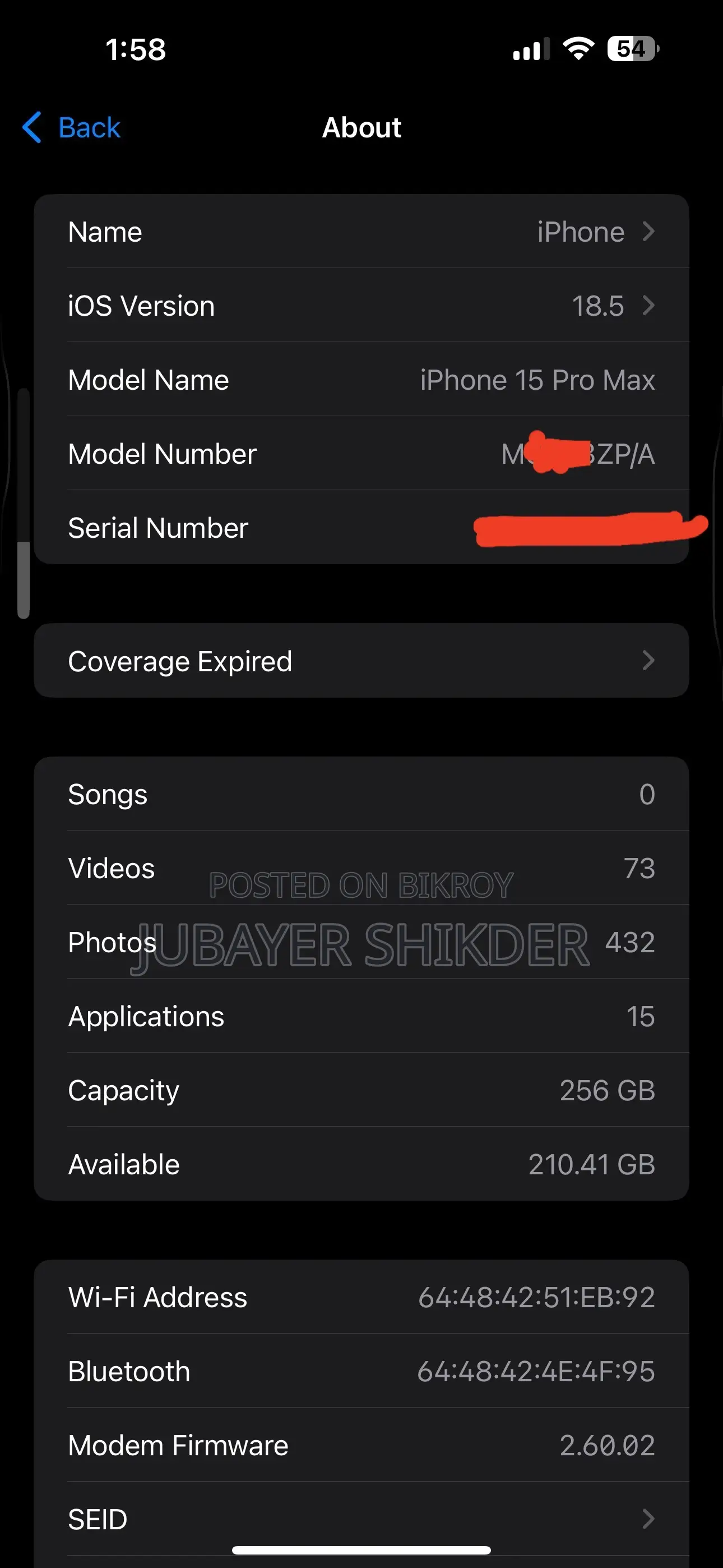 Apple iPhone 15 Pro Max 256 GB Silver