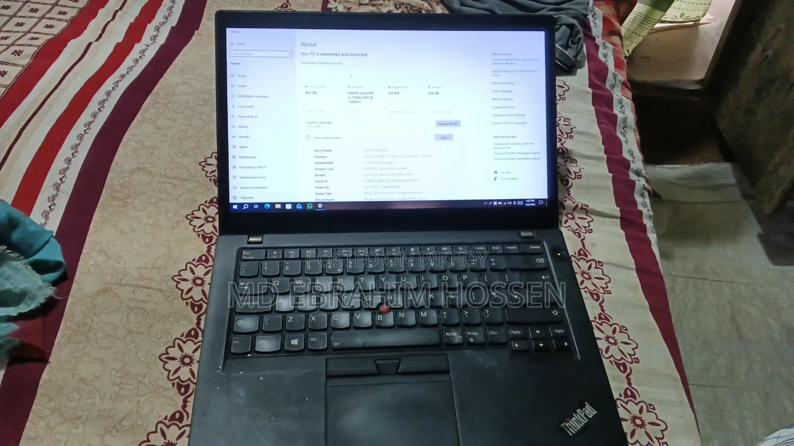 Laptop Lenovo ThinkPad T490s 16GB Intel Core I5 SSD 256GB