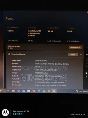 Desktop Computer 8GB Intel Core I5 SSHD (Hybrid) 128GB