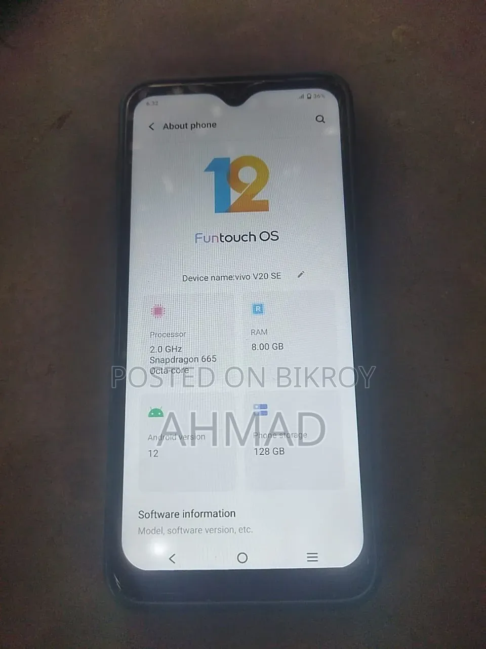 Vivo V20 SE 128 GB Black