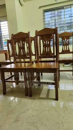 Six chairs made of teak wood