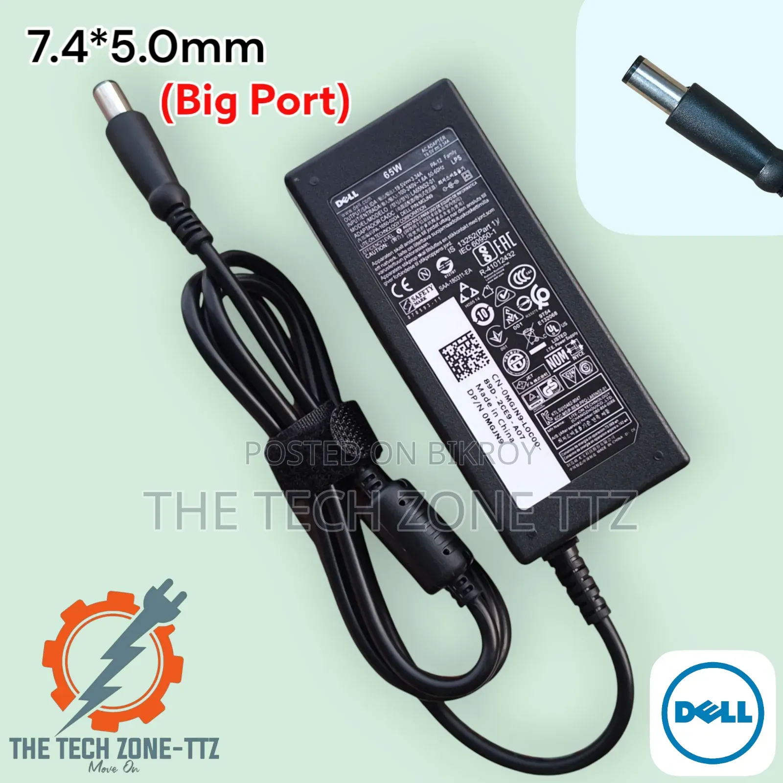 Dell 65w Laptop Charger, Adapter Big Port for Dell All Models
