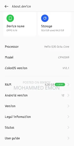 Oppo A16 64 GB Black