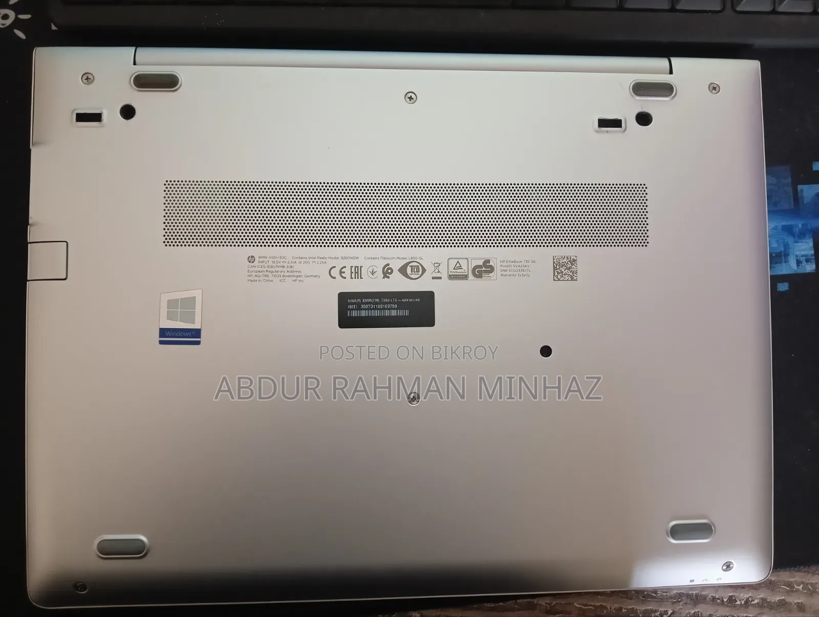 Laptop HP EliteBook 735 G6 8GB AMD Ryzen 5 SSD 256GB