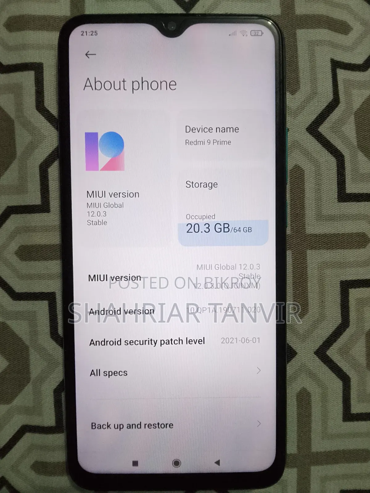 Xiaomi Redmi 9 Prime 64 GB Blue