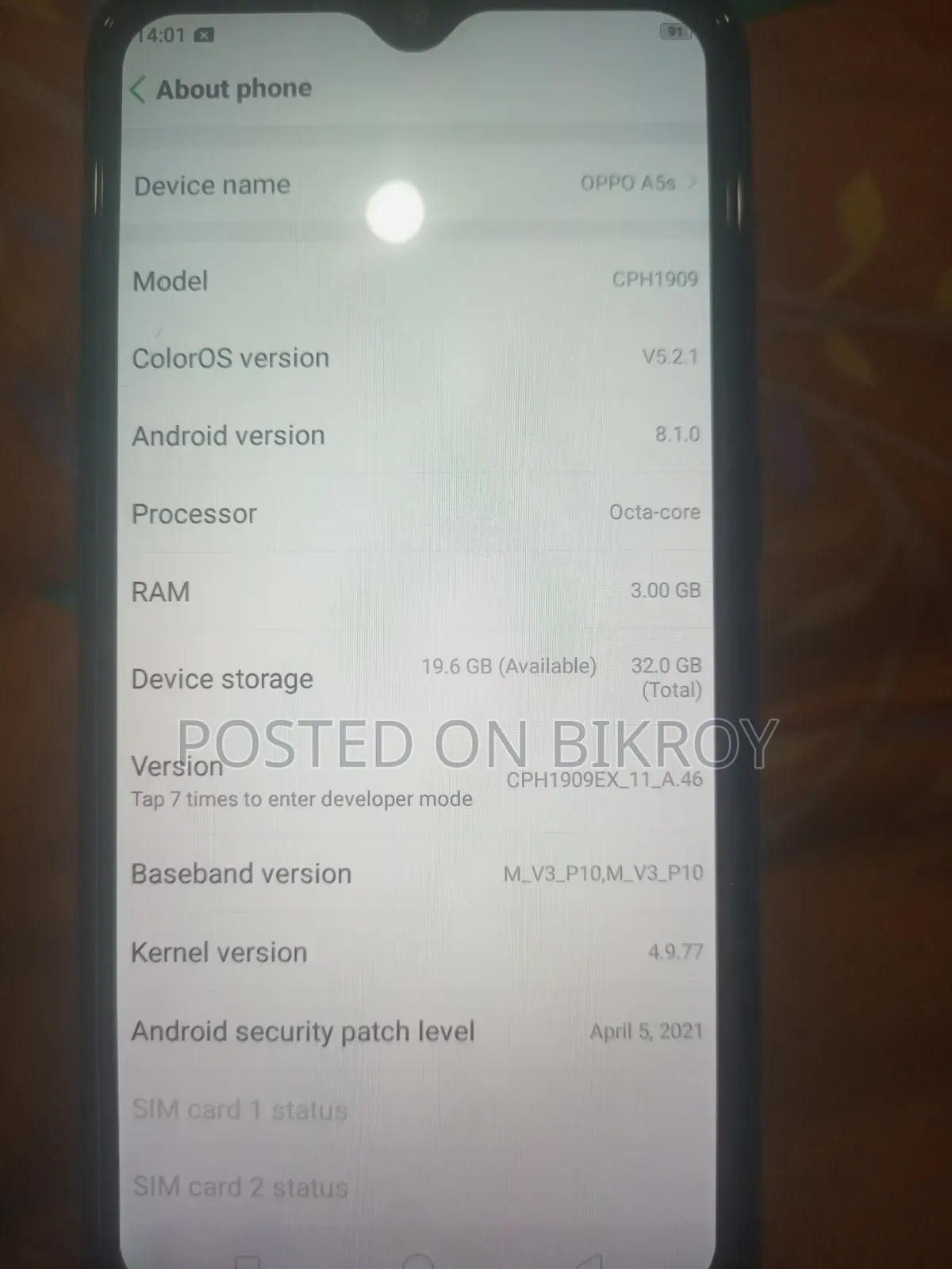 Oppo A5 32 GB Blue