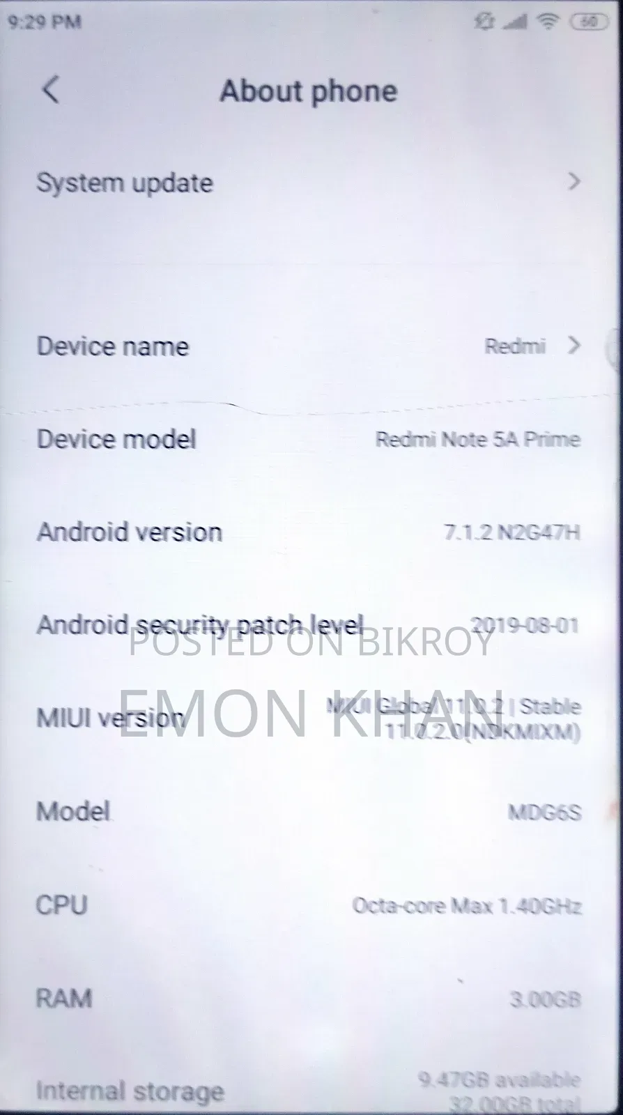 Xiaomi Redmi Note 5A 32 GB Silver