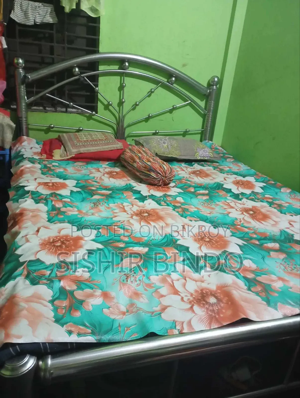 A steel bed will be sold urgently. Used for 1 year